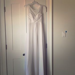 White polyester formal gown.